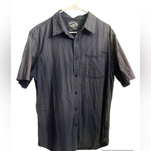 Kirra Mens short sleeve cotton lightweight button down camp shirt ombré Large